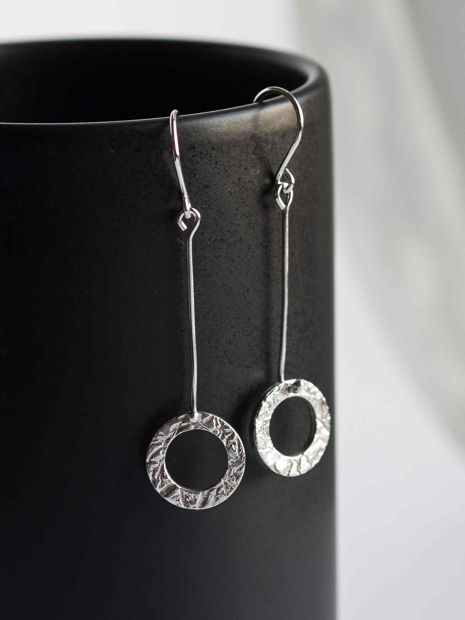 Pendientes de plata circulo - Imagen 4