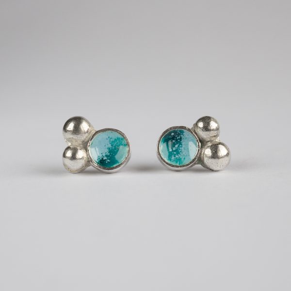 Pendientes esmalte botón